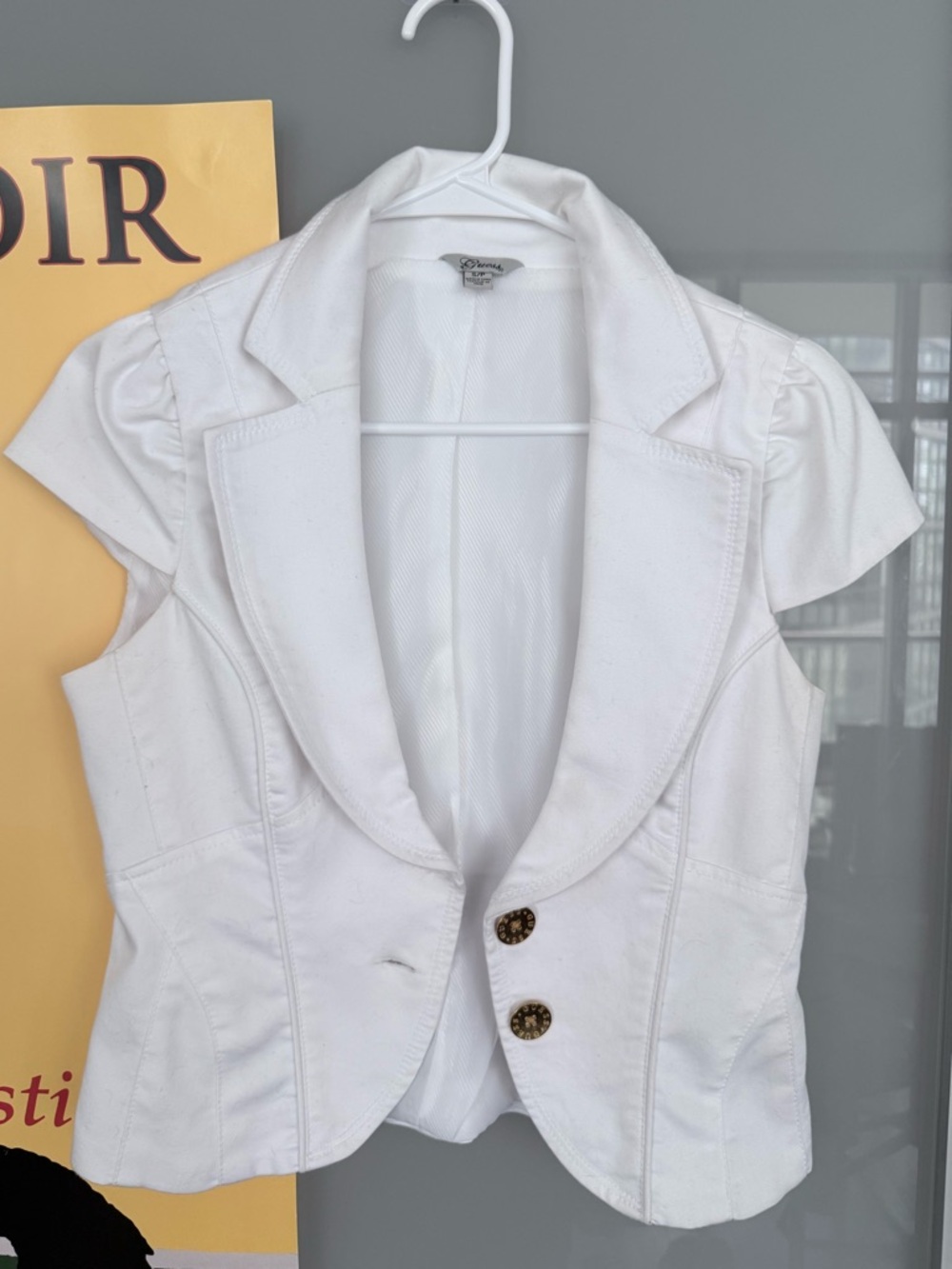 2000s Guess White Tailored Blazer Vest